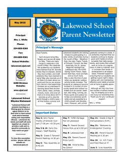 Lakewood School Parent Newsletter - St. James