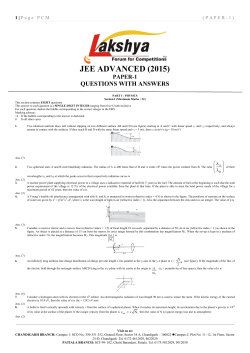 JEE (Advanced)-2015 Paper-1-Code-2 Questions