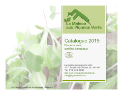 Catalogue 2015 - Maison aux pignons verts
