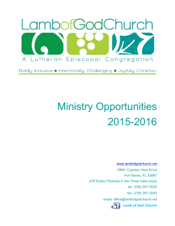 the Ministries Booklet - Lamb of God Lutheran Episcopal