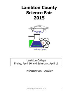 Information Booklet  - Lambton County Science Fair