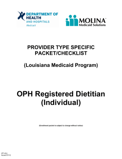 OPH Registered Dietitian (Individual)
