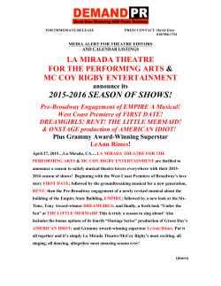 press release - La Mirada Theatre for the Performing Arts