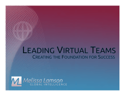 a Preview of Melissa`s New Program on Leading Virtual Teams