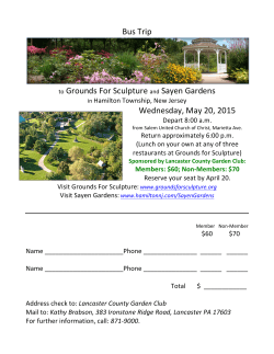 Bus Trip to Grounds For Sculpture and Sayen Gardens Wednesday