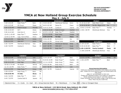 Group Exercise Schedule: May 4 â July 5