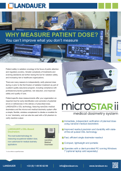WHY MEASURE PATIENT DOSE?