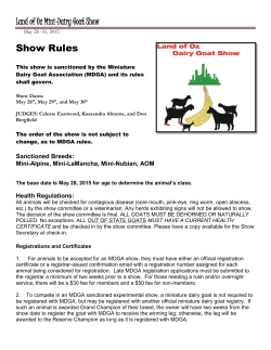 2015 MDGA Show Rules - Land Of Oz Dairy Goat Show