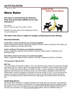 2015 ADGA Show Rules - Land Of Oz Dairy Goat Show