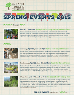 PRINTABLE 2015 Spring Events Calendar