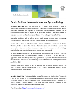 Faculty Positions in Computational and Systems Biology