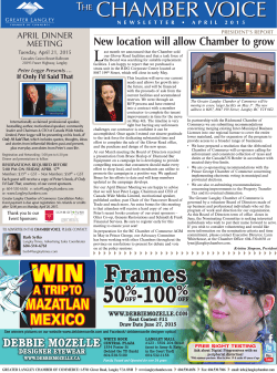 April 2015 Newsletter - Greater Langley Chamber Of Commerce