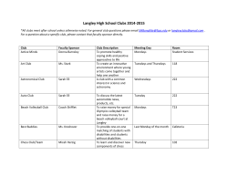 Langley High School Clubs 2014-2015