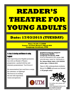 READER`S THEATRE FOR YOUNG ADULTS