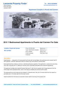 Lanzarote Property Finder 28 X 1 Bedroomed Apartments in Puerto