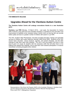 Upgrades Ahead for the Vientiane Autism Centre