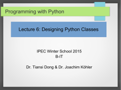 Designing Python Classes