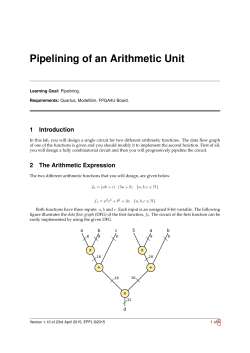 Pipelining of an Arithmetic Unit