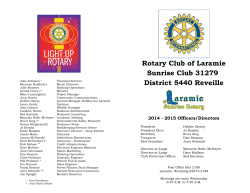 Rotary Club of Laramie Sunrise Club 31279 District 5440 Reveille
