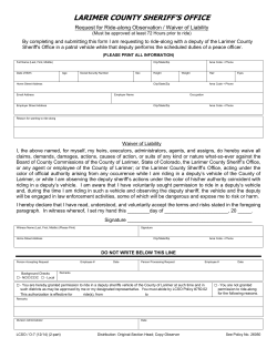 Request for Ride-along Observation / Waiver of Liability