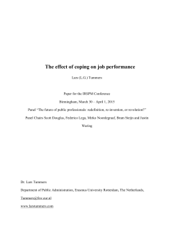 The effect of coping on job performance