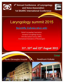 21st, 22nd and 23rd August 2015 - Laryngology & Voice Association