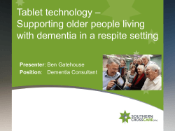 Supporting older people living with dementia in a