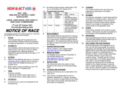 Notice of Race is here - NSW/ACT Laser Association