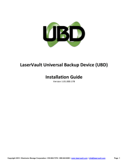 LaserVault Universal Backup Device (UBD) Installation Guide