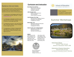 Summer 2015 Workshops Brochure