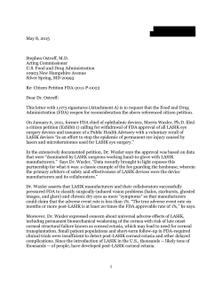 Letter to FDA acting commissioner