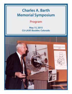 Charles A. Barth Memorial Symposium