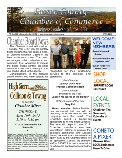 April 2015 Newsletter - Lassen County Chamber of Commerce
