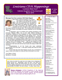 State Newsletter-March 2015 - Louisiana State Catholic Daughters