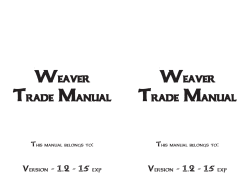 Weaver Trade Manual Weaver Trade Manual