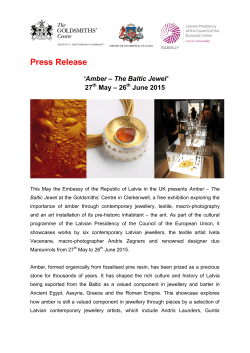 Press Release `Amber â The Baltic Jewel`