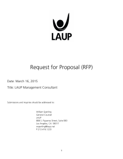 RFP for Management Consultant - Los Angeles Universal Preschool