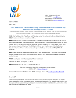 LAUP Will Launch Vocabulary-âbuilding Toolset to Close 30