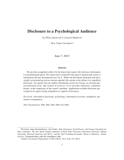 Disclosure to a Psychological Audience