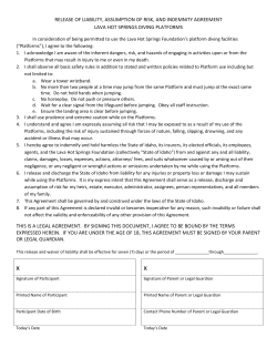Diving Tower Release Form - Lava Hot Springs Foundation
