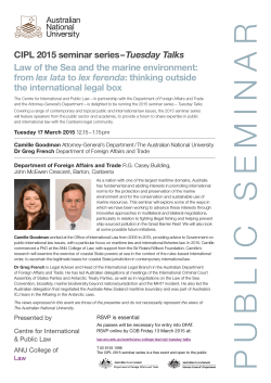 CIPL 2015 seminar series â Tuesday Talks Law of the Sea and the