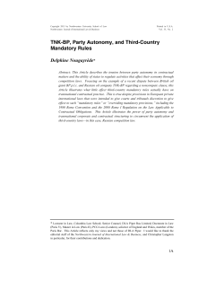 TNK-BP, Party Autonomy, and Third