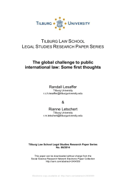 The global challenge to public international law: Some first thoughts