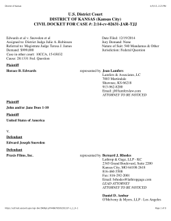 Final docket for Edwards et al v. Snowden et al, as of April 9, 2015