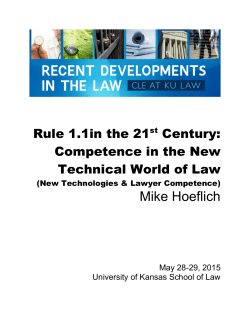 Rule 1.1 in the 21st Century - University of Kansas School of Law