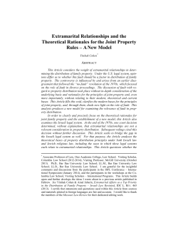 Extramarital Relationships and the Theoretical Rationales forthe