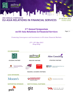 2nd Annual Symposium on EU-Asia Financial