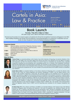 Book Launch - Cartels in Asia - Faculty of Law