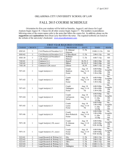 OKLAHOMA CITY UNIVERSITY SCHOOL OF LAW