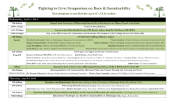 Fighting to Live: Symposium on Race & Sustainability